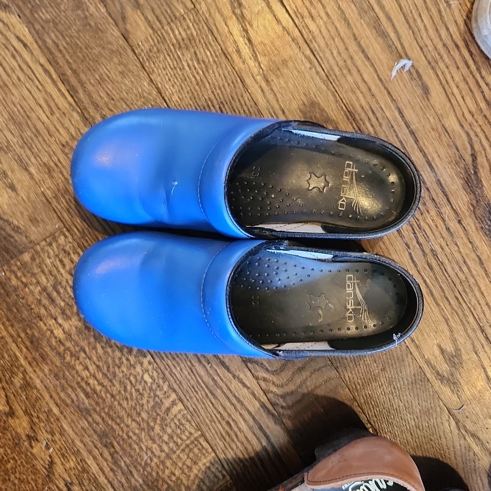 Blue clogs